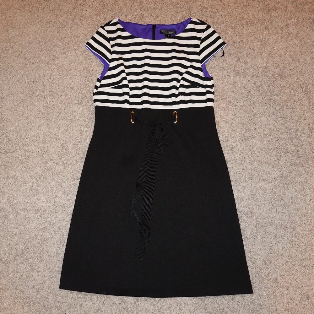 Women's Size 14 Jessica Howard Classic Business Office Work Black White Dress